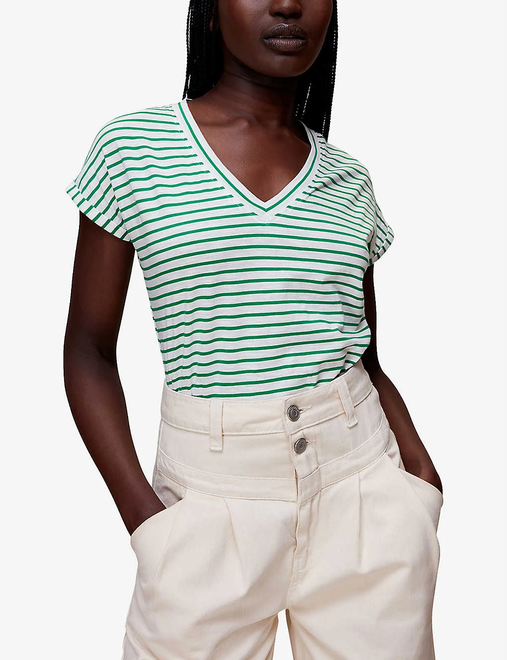 Whistles Willa Striped Cotton T-shirt 3 Whistles Willa Striped Cotton T-shirt - Image 3