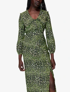 Whistles Fluro Animal Ruched Midi Skirt 7 Whistles Fluro Animal Ruched Midi Skirt -The Fashion Shop R03991791 MULTICOLOURED ALT02