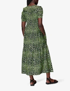 Whistles Fluro Animal-print Woven Midi Dress 8 Whistles Fluro Animal-print Woven Midi Dress -The Fashion Shop R03992767 MULTICOLOURED ALT03