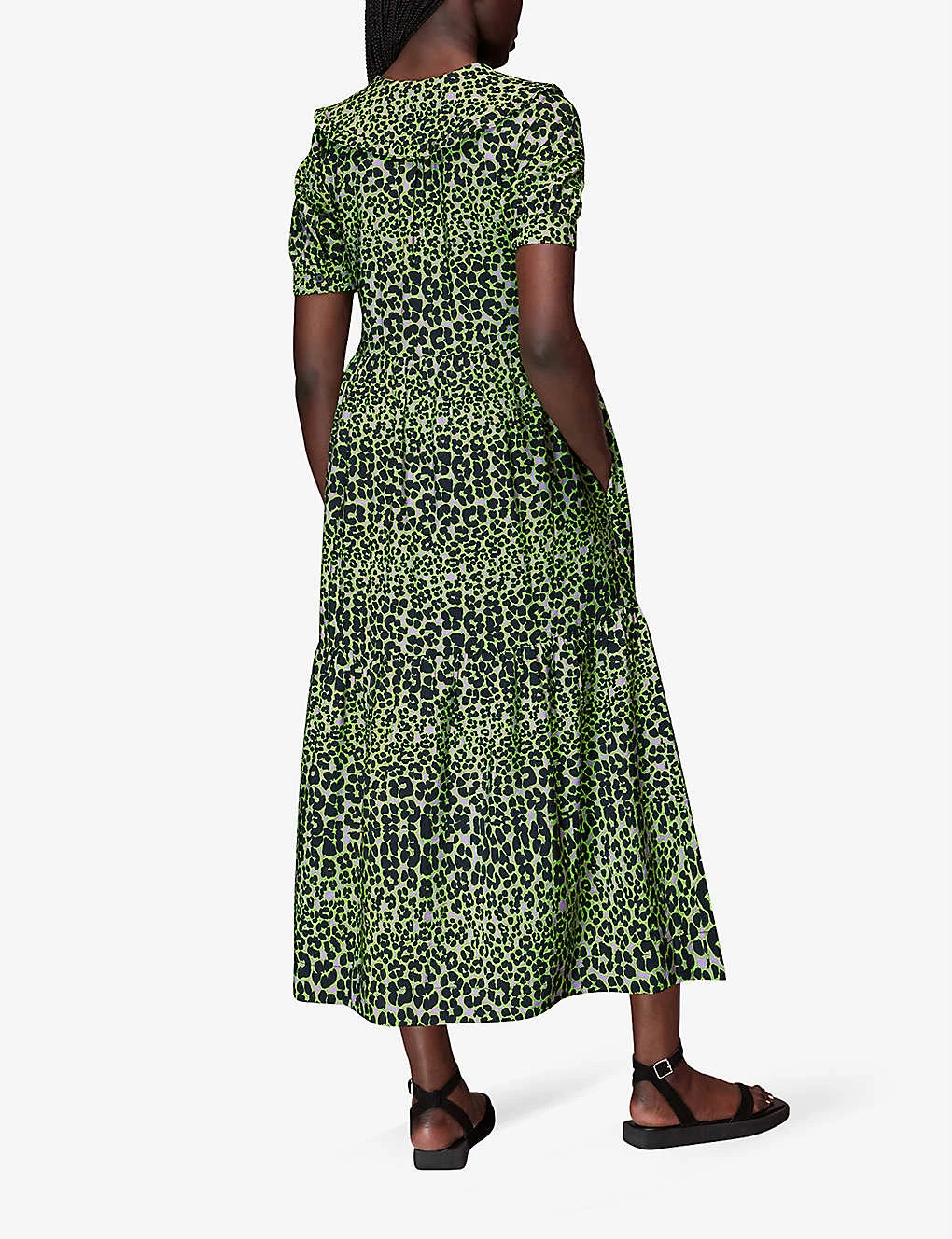 Whistles Fluro Animal-print Woven Midi Dress 4 Whistles Fluro Animal-print Woven Midi Dress - Image 4
