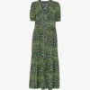 Whistles Fluro Animal-print Woven Midi Dress