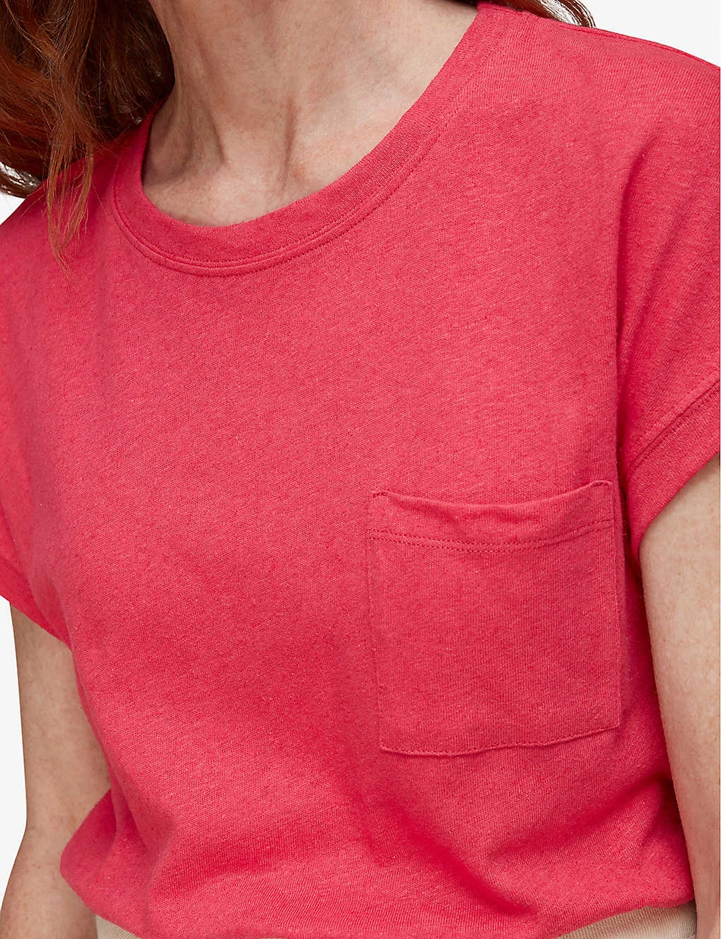 Whistles Ember Pocket-front Cotton And Linen-blend T-shirt 5 Whistles Ember Pocket-front Cotton And Linen-blend T-shirt - Image 5