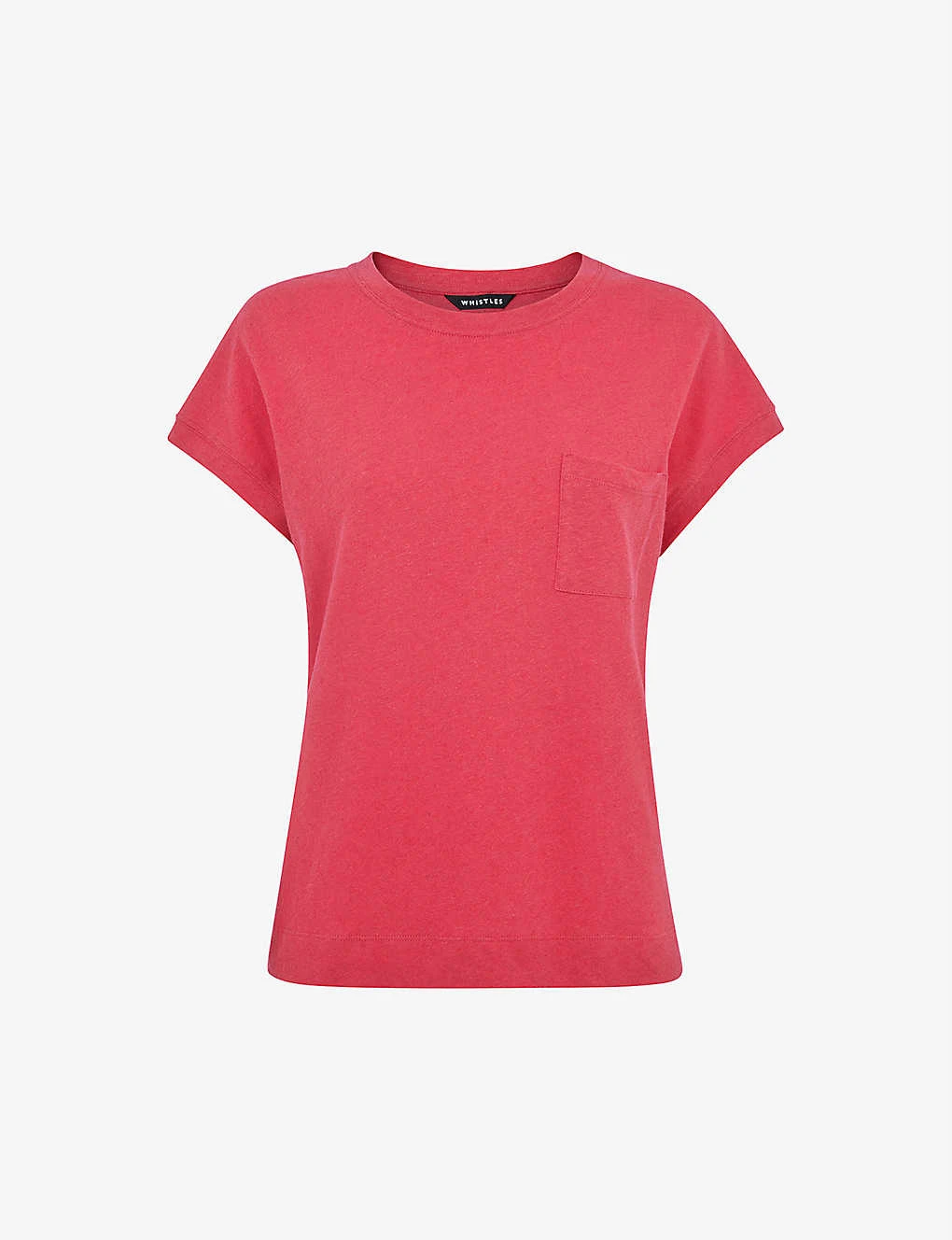 Whistles Ember Pocket-front Cotton And Linen-blend T-shirt 1 Whistles Ember Pocket-front Cotton And Linen-blend T-shirt