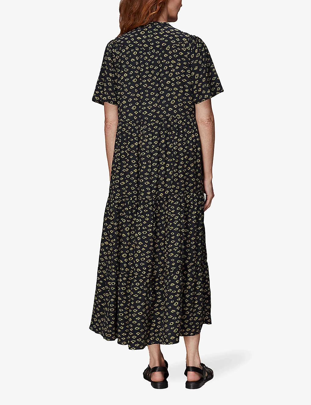 Whistles Abstract-print Button-through Woven Maxi Dress 4 Whistles Abstract-print Button-through Woven Maxi Dress - Image 4