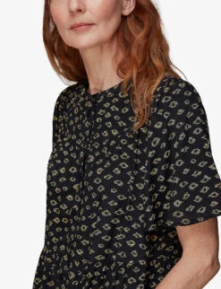 Whistles Abstract-print Button-through Woven Maxi Dress 9 Whistles Abstract-print Button-through Woven Maxi Dress -The Fashion Shop R03995443 BLACK ALT04