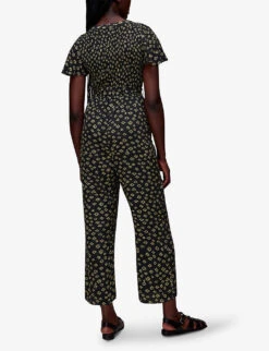 Whistles Graphic-print Woven Jumpsuit 8 Whistles Graphic-print Woven Jumpsuit -The Fashion Shop R03995740 BLACK ALT03
