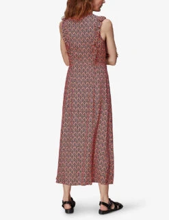 Whistles Sea Tree Frill-embellished Woven Midi Dress 8 Whistles Sea Tree Frill-embellished Woven Midi Dress -The Fashion Shop R03995741 MULTICOLOURED ALT03