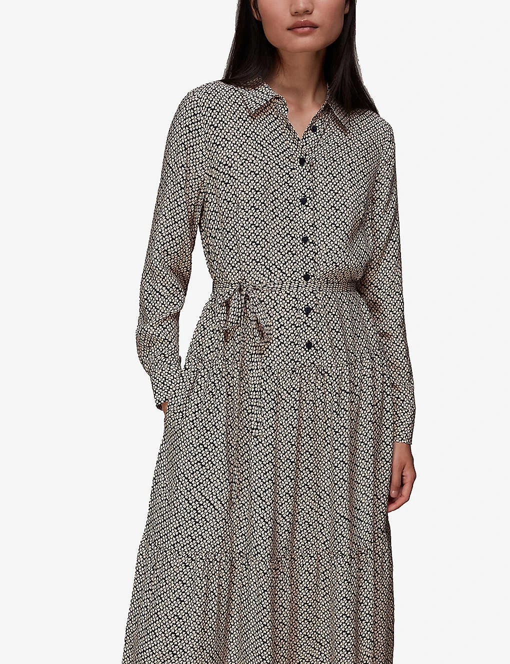 Whistles Clover-print Woven Shirt Midi Dress 2 Whistles Clover-print Woven Shirt Midi Dress - Image 2