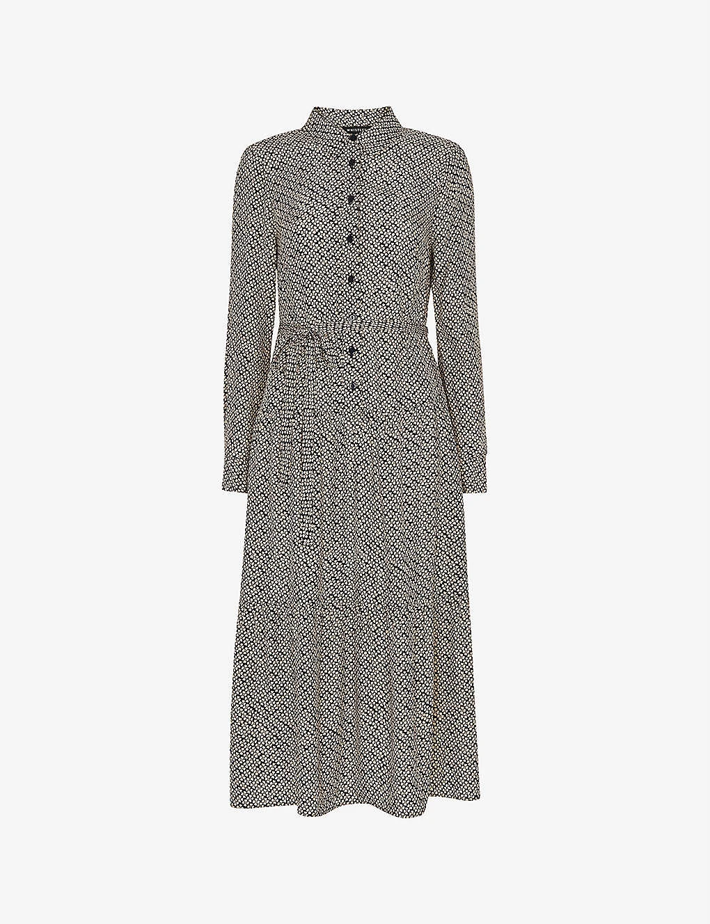 Whistles Clover-print Woven Shirt Midi Dress 1 Whistles Clover-print Woven Shirt Midi Dress