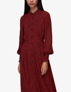 Whistles Pansy Dot Floral-print Woven Shirt Midi Dress -The Fashion Shop R04003239 MULTICOLOURED ALT02