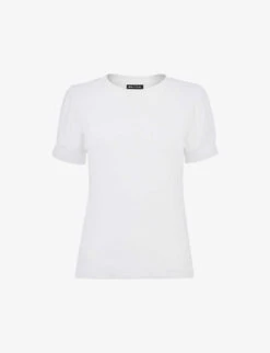 Whistles Puff-sleeve Ribbed Cotton T-shirt