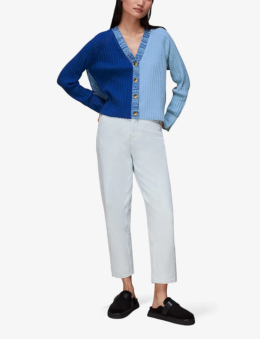 Whistles Colour-block Recycled-polyester And Cotton Cardigan 2 Whistles Colour-block Recycled-polyester And Cotton Cardigan - Image 2