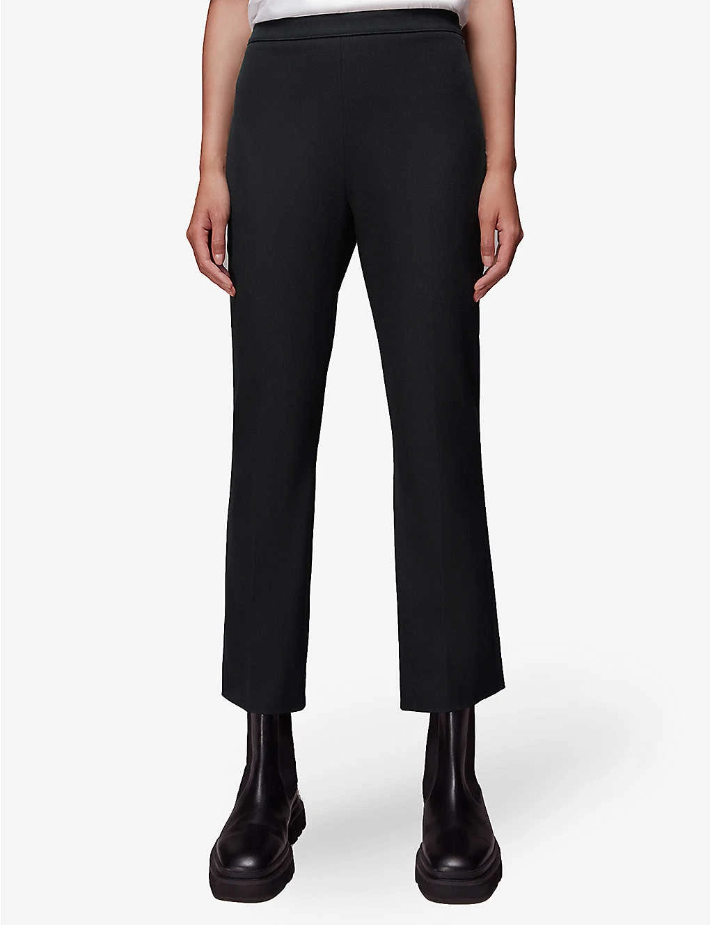 Whistles Gracy Flared-leg Mid-rise Stretch-cotton Trousers 3 Whistles Gracy Flared-leg Mid-rise Stretch-cotton Trousers - Image 3