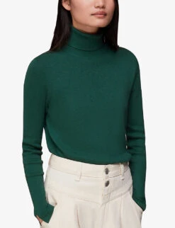 Whistles Maja Knitted Cotton Polo -The Fashion Shop R04006443 GREEN ALT02