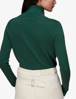 Whistles Maja Knitted Cotton Polo -The Fashion Shop R04006443 GREEN ALT03