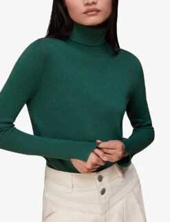 Whistles Maja Knitted Cotton Polo -The Fashion Shop R04006443 GREEN ALT04