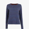 Whistles Stripe-print Crew-neck Cotton Top