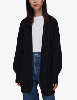 Whistles Belted Wrap Wool Cardigan 7 Whistles Belted Wrap Wool Cardigan -The Fashion Shop R04010651 NAVY ALT02