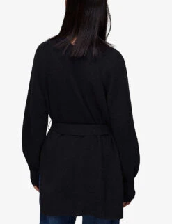 Whistles Belted Wrap Wool Cardigan 8 Whistles Belted Wrap Wool Cardigan -The Fashion Shop R04010651 NAVY ALT03