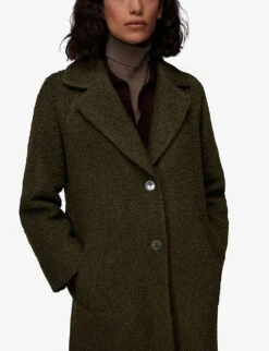 Whistles Daisy Relaxed-fit Wool-blend Coat -The Fashion Shop R04011281 KHAKIOLIVE ALT02
