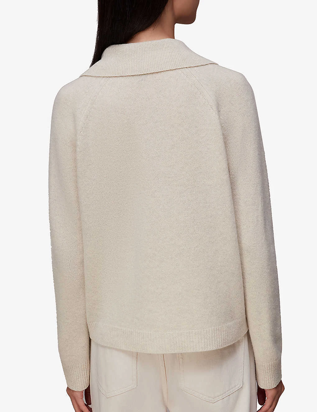 Whistles Oversized-collar Ribbed-trim Wool Cardigan 4 Whistles Oversized-collar Ribbed-trim Wool Cardigan - Image 4