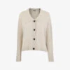 Whistles Oversized-collar Ribbed-trim Wool Cardigan