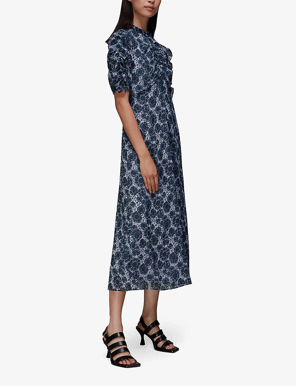 Whistles Graphic-print Ruffled Recycled-polyester Midi Dress 2 Whistles Graphic-print Ruffled Recycled-polyester Midi Dress - Image 2