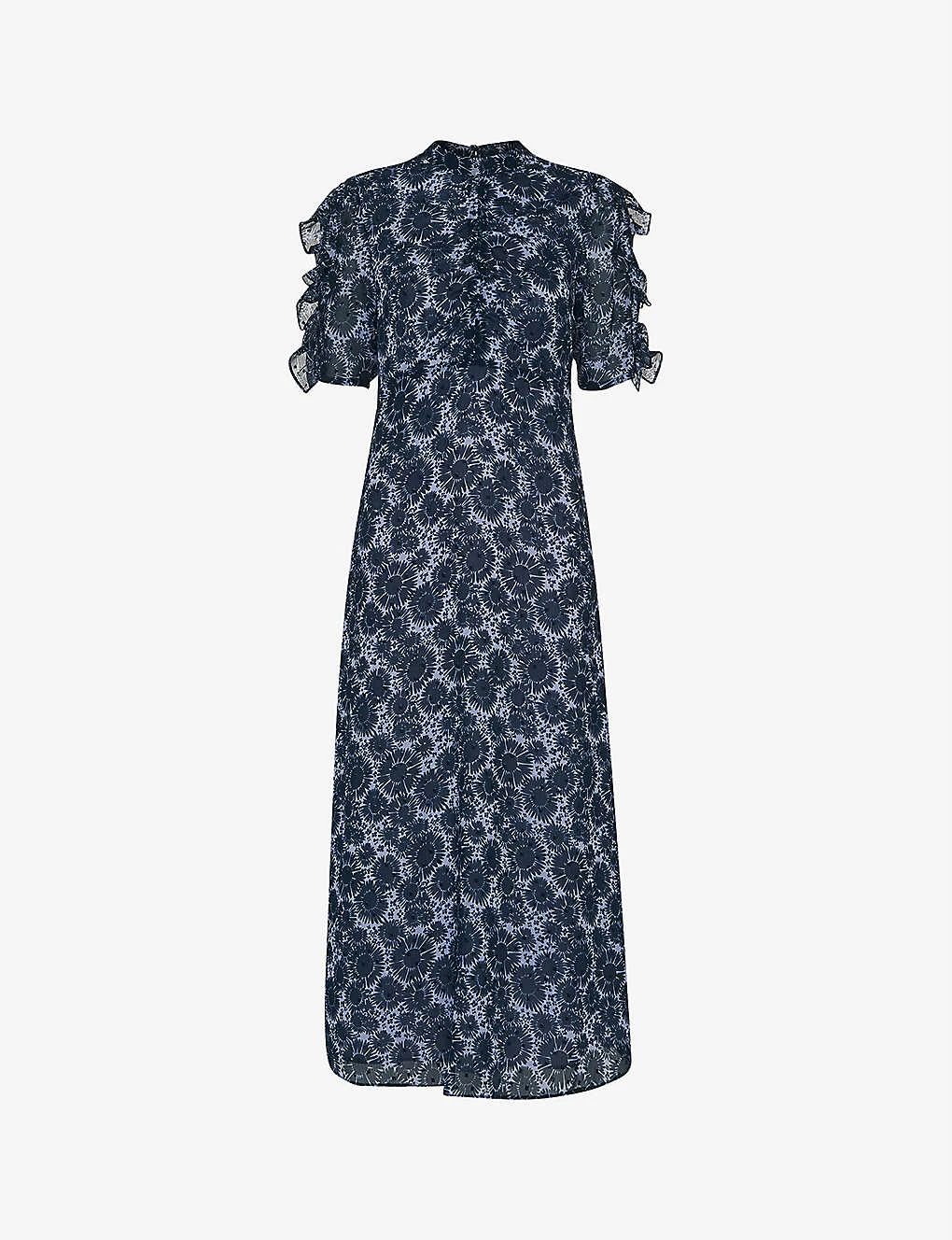 Whistles Graphic-print Ruffled Recycled-polyester Midi Dress 1 Whistles Graphic-print Ruffled Recycled-polyester Midi Dress