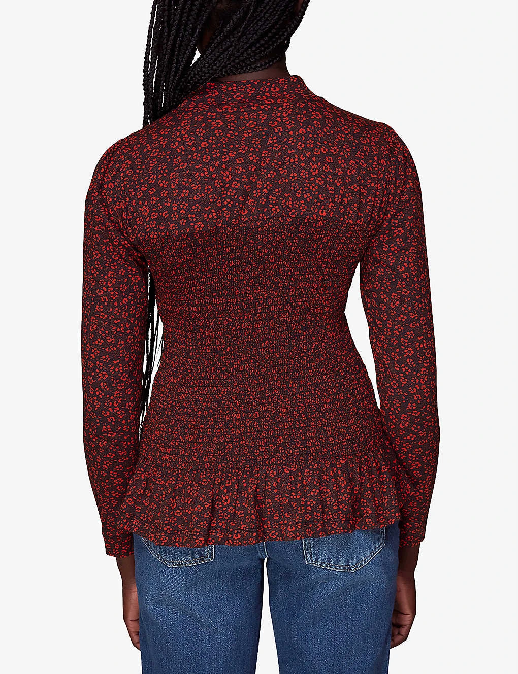 Whistles Pansy-print Shirred-detail Cotton Top 4 Whistles Pansy-print Shirred-detail Cotton Top - Image 4