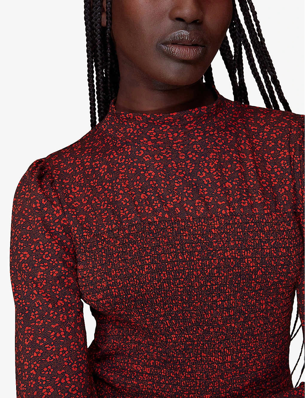 Whistles Pansy-print Shirred-detail Cotton Top 5 Whistles Pansy-print Shirred-detail Cotton Top - Image 5