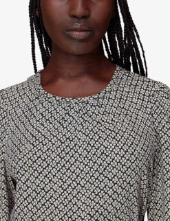 Whistles Floral-print Long-sleeved Cotton-blend Top 9 Whistles Floral-print Long-sleeved Cotton-blend Top -The Fashion Shop R04044625 YELLOW ALT04