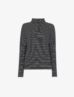 Whistles Striped Roll-neck Cotton Top