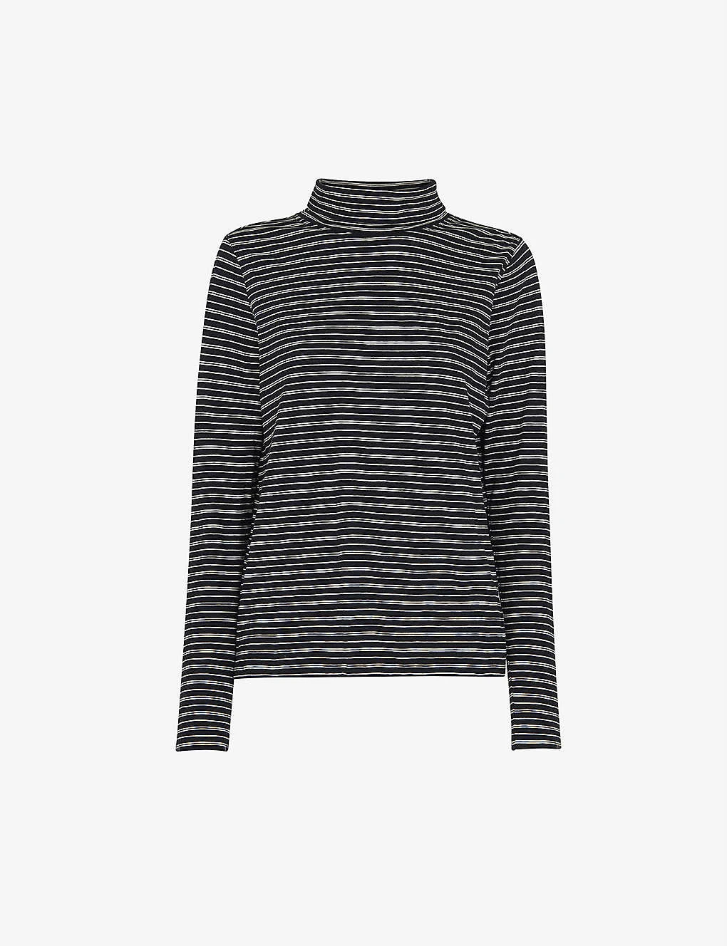 Whistles Striped Roll-neck Cotton Top 1 Whistles Striped Roll-neck Cotton Top