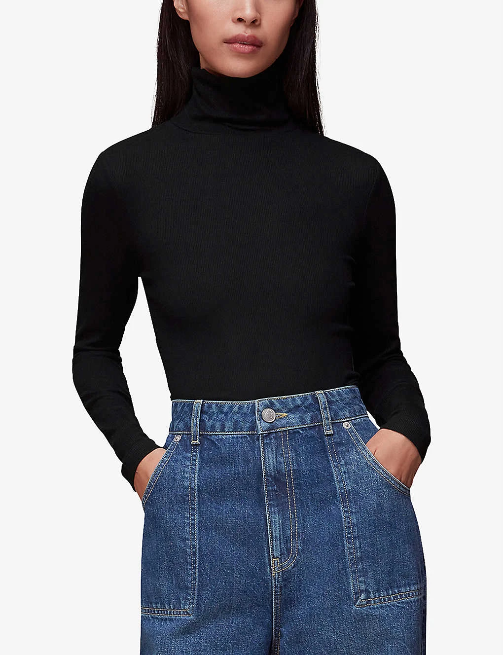 Whistles Essential Ribbed Stretch-woven Polo 2 Whistles Essential Ribbed Stretch-woven Polo - Image 2