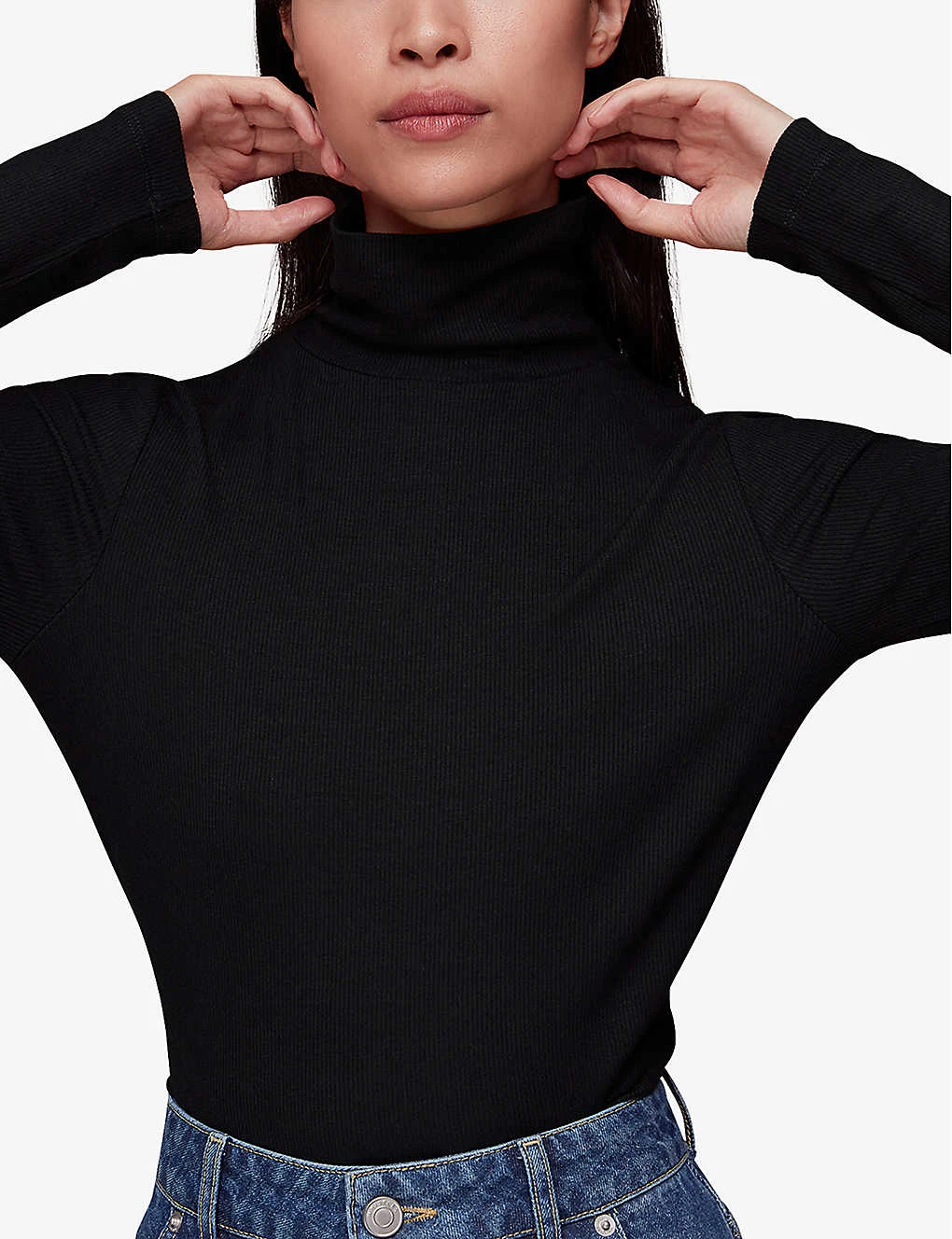 Whistles Essential Ribbed Stretch-woven Polo 3 Whistles Essential Ribbed Stretch-woven Polo - Image 3