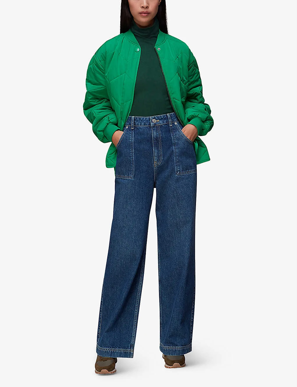 Whistles Ribbed Polo-neck Stretch-woven Top 2 Whistles Ribbed Polo-neck Stretch-woven Top - Image 2