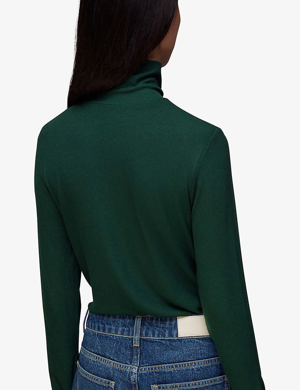 Whistles Ribbed Polo-neck Stretch-woven Top 4 Whistles Ribbed Polo-neck Stretch-woven Top - Image 4