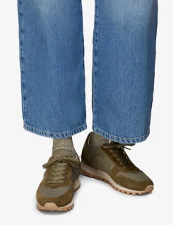 Whistles Silas Padded Leather And Nylon Low-top Trainers 7 Whistles Silas Padded Leather And Nylon Low-top Trainers -The Fashion Shop R04051515 KHAKIOLIVE ALT03