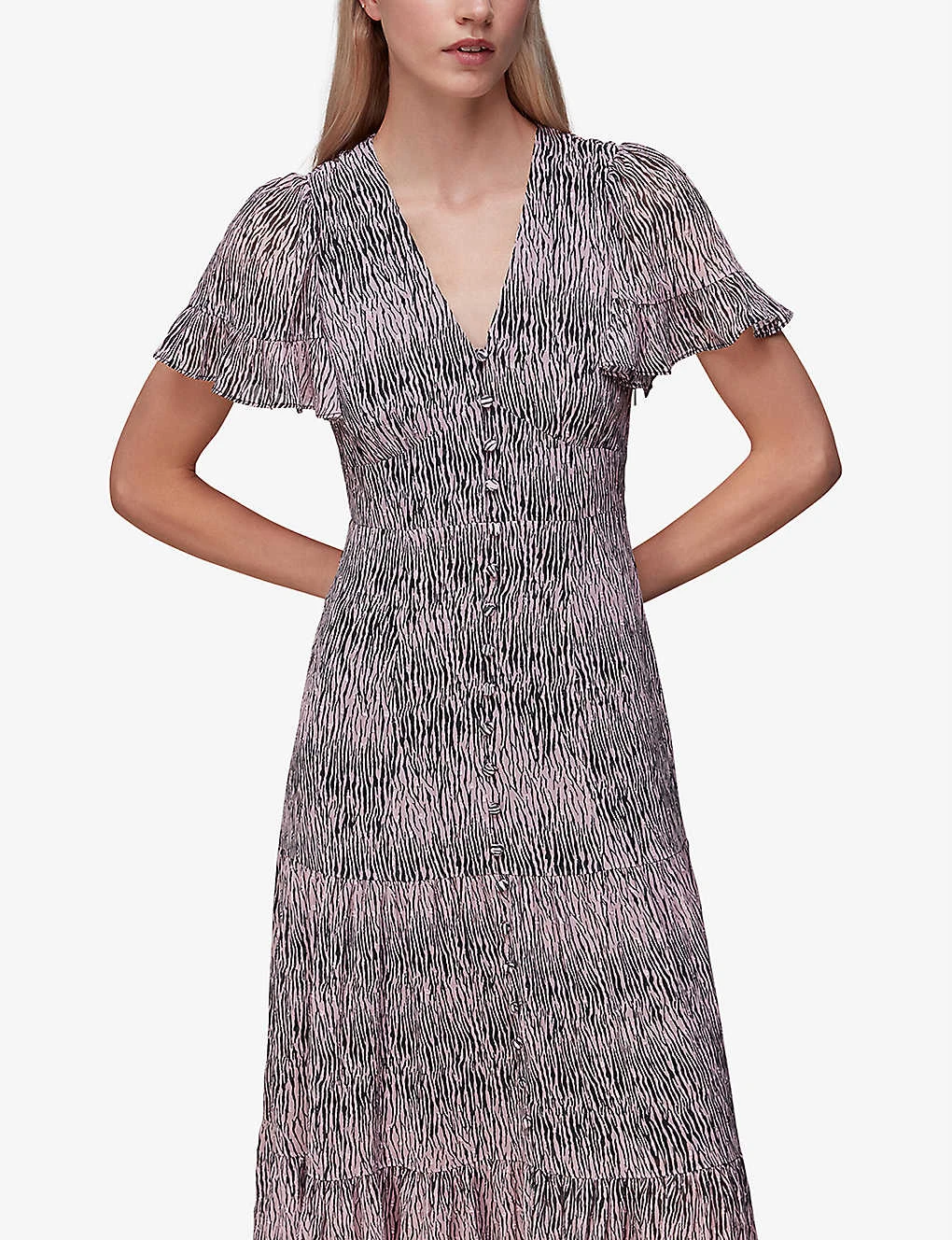 Whistles Tiger Animal-print Recycled-polyester Midi Dress 3 Whistles Tiger Animal-print Recycled-polyester Midi Dress - Image 3