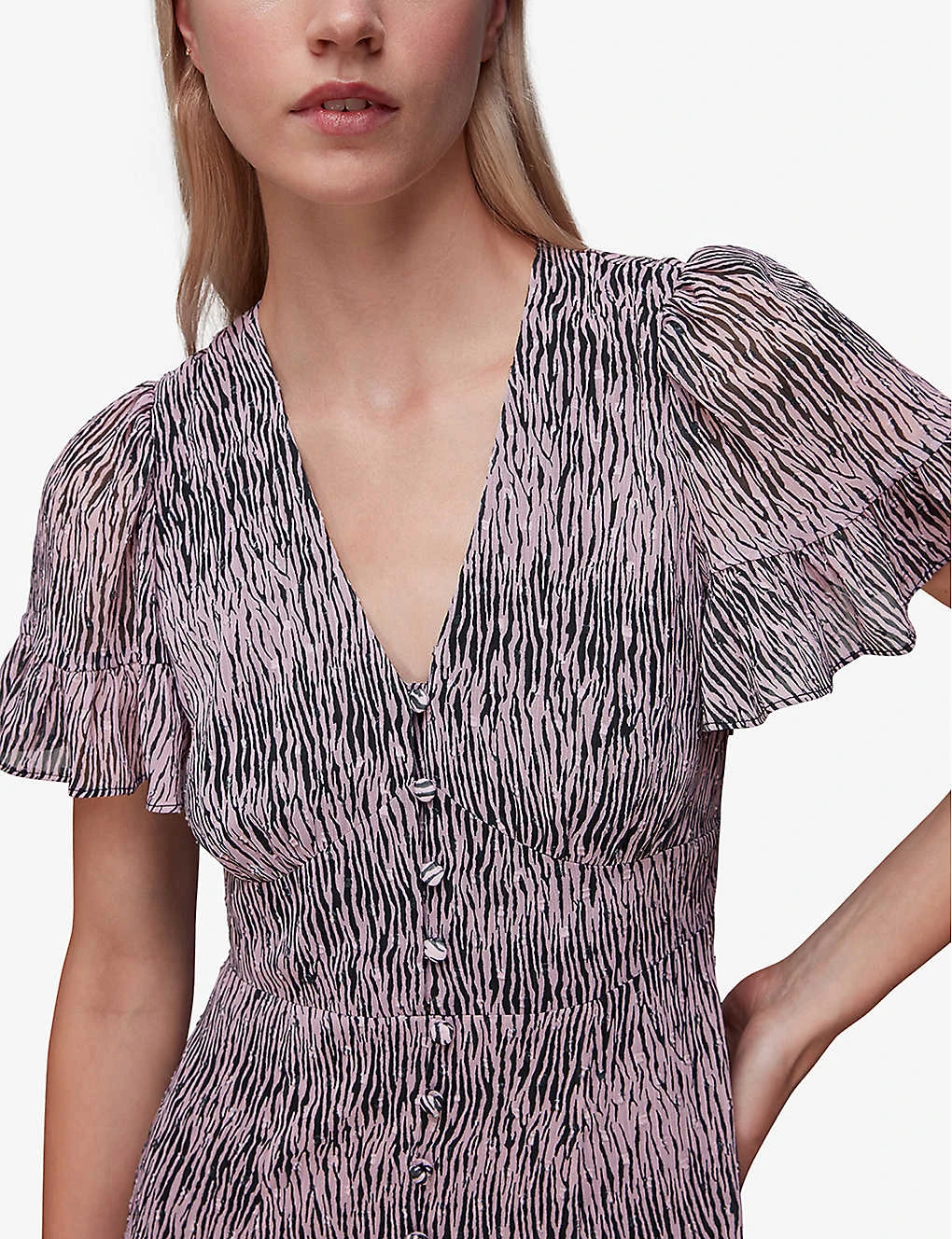 Whistles Tiger Animal-print Recycled-polyester Midi Dress 5 Whistles Tiger Animal-print Recycled-polyester Midi Dress - Image 5