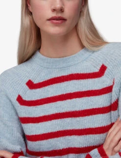 Whistles Eden Stripe-print Stretch-knit Jumper 9 Whistles Eden Stripe-print Stretch-knit Jumper -The Fashion Shop R04053560 MULTICOLOURED ALT04