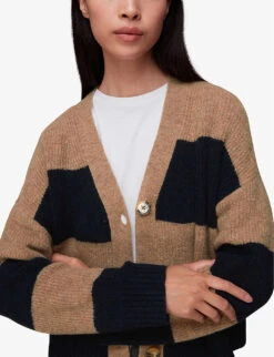 Whistles Stripe-print Stretch-knit Jumper -The Fashion Shop R04053565 BLUE ALT02