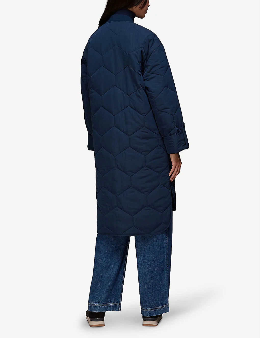 Whistles Longline Diamond-quilted Recycled-polyester Coat 4 Whistles Longline Diamond-quilted Recycled-polyester Coat - Image 4