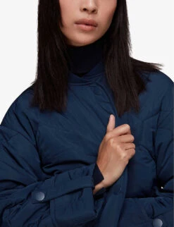 Whistles Longline Diamond-quilted Recycled-polyester Coat 9 Whistles Longline Diamond-quilted Recycled-polyester Coat -The Fashion Shop R04055740 NAVY ALT04