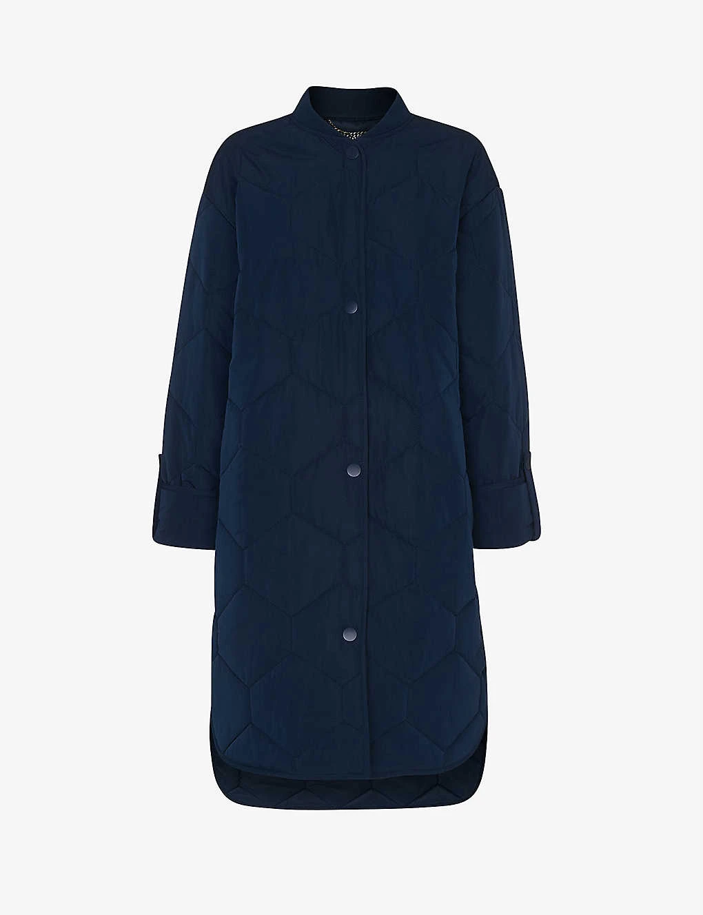 Whistles Longline Diamond-quilted Recycled-polyester Coat 1 Whistles Longline Diamond-quilted Recycled-polyester Coat