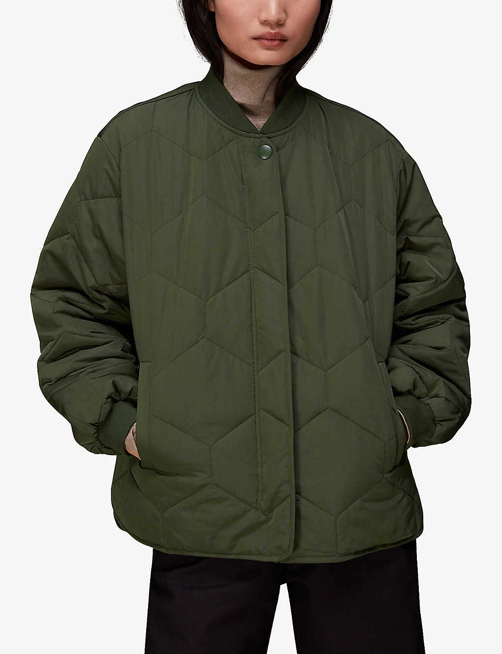 Whistles Ida Short Diamond-quilted Recycled-polyester Coat 3 Whistles Ida Short Diamond-quilted Recycled-polyester Coat - Image 3