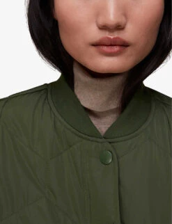 Whistles Ida Short Diamond-quilted Recycled-polyester Coat 9 Whistles Ida Short Diamond-quilted Recycled-polyester Coat -The Fashion Shop R04055741 KHAKIOLIVE ALT04