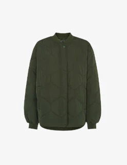 Whistles Ida Short Diamond-quilted Recycled-polyester Coat