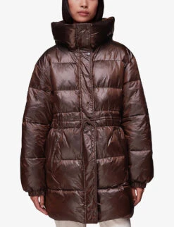 Whistles Tilly Tie-wast Shell Puffer Jacket 7 Whistles Tilly Tie-wast Shell Puffer Jacket -The Fashion Shop R04055745 BROWN ALT02