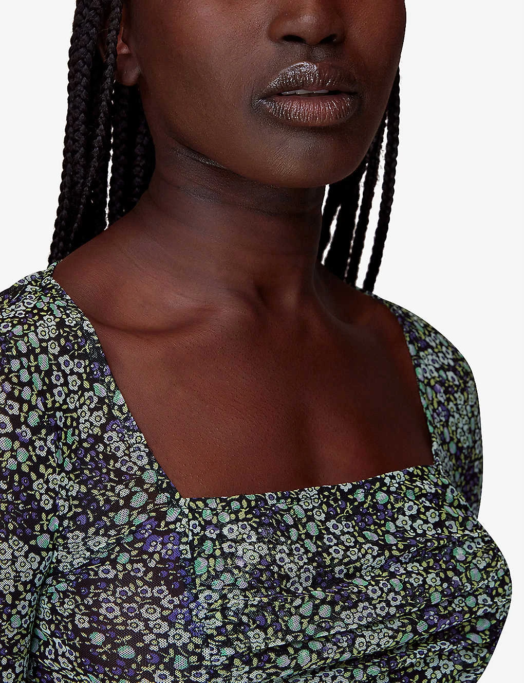 Whistles Floral-print Gathered-detail Mesh Top 5 Whistles Floral-print Gathered-detail Mesh Top - Image 5